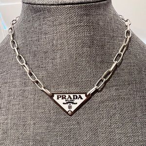 Prada Silver & White up-cycled Necklace